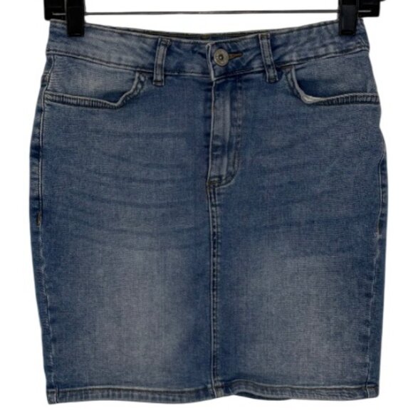 Ichi blue mini denim pencil skirt size 34 - Picture 3 of 6